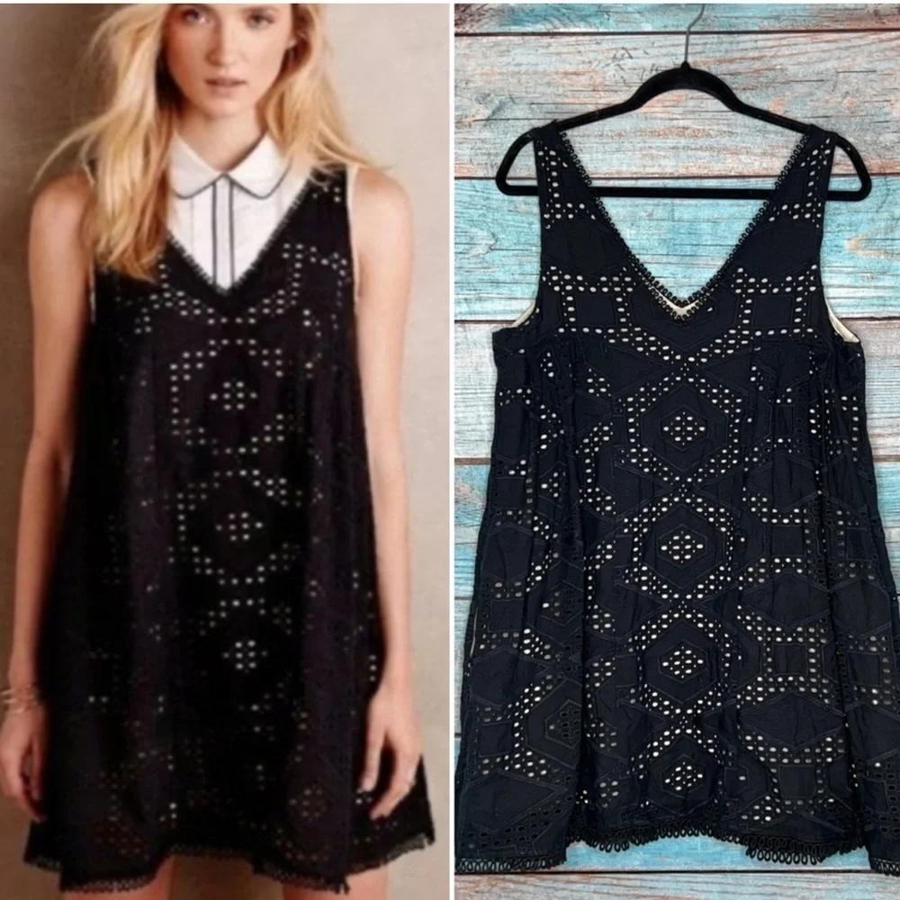 maeve eyelet mini dress Anthropologie Maeve Eyelet Halter Mini Dress White Embroidered Sleeveless XXS